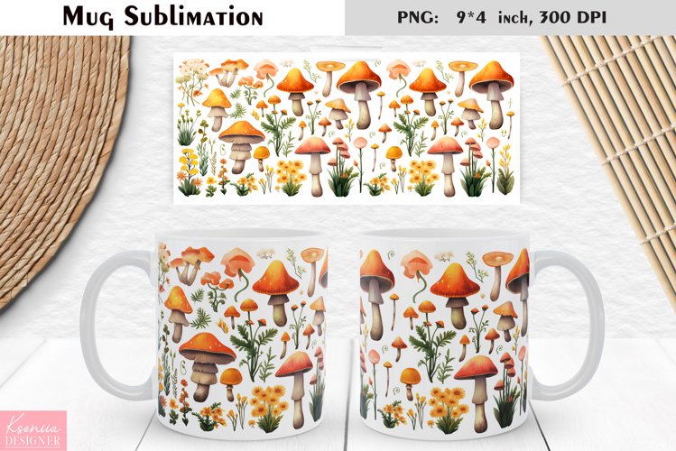 Watercolor Mushroom | Fall Floral Mug Design
