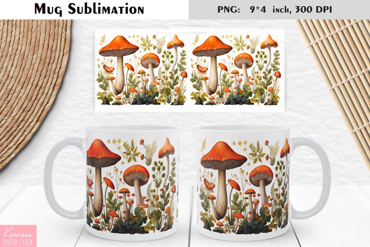 Watercolor Mushroom | Fall Floral Mug Design
