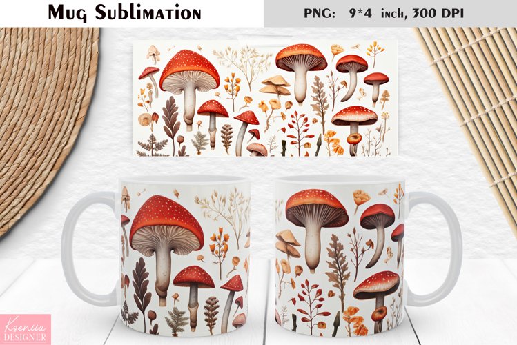 Watercolor Mushroom | Fall Floral Mug Design