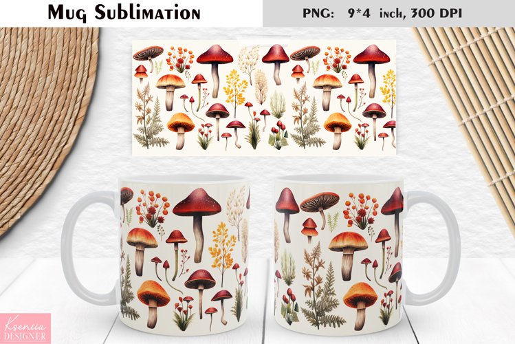 Watercolor Mushroom | Fall Floral Mug Design