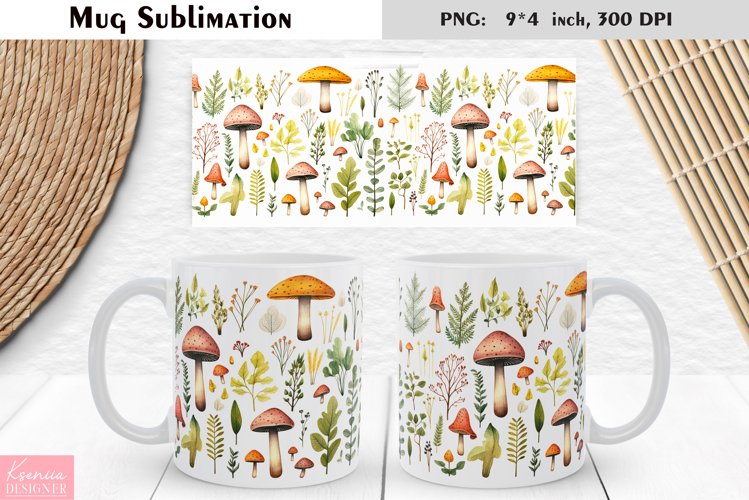 Watercolor Mushroom | Fall Floral Mug Design