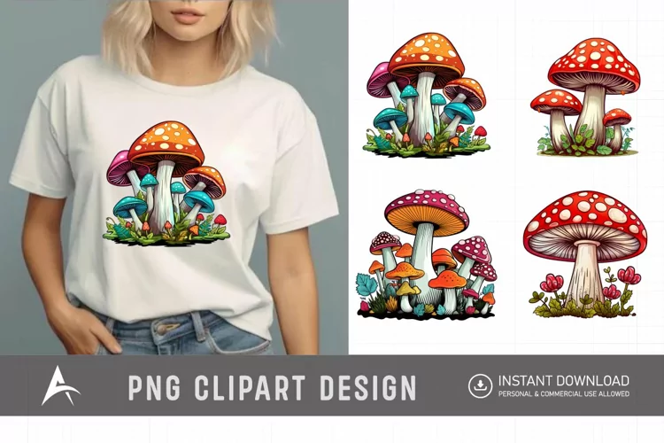 Watercolor Mushroom Clipart