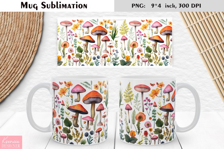 Watercolor Mushroom | Fall Floral Mug Design