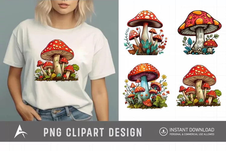 Watercolor Mushroom Clipart