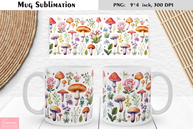 Watercolor Mushroom | Fall Floral Mug Design