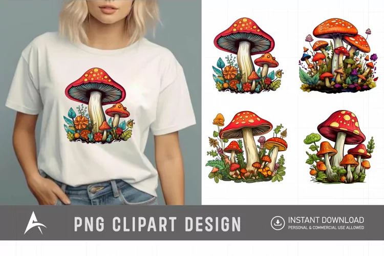 Watercolor Mushroom Clipart