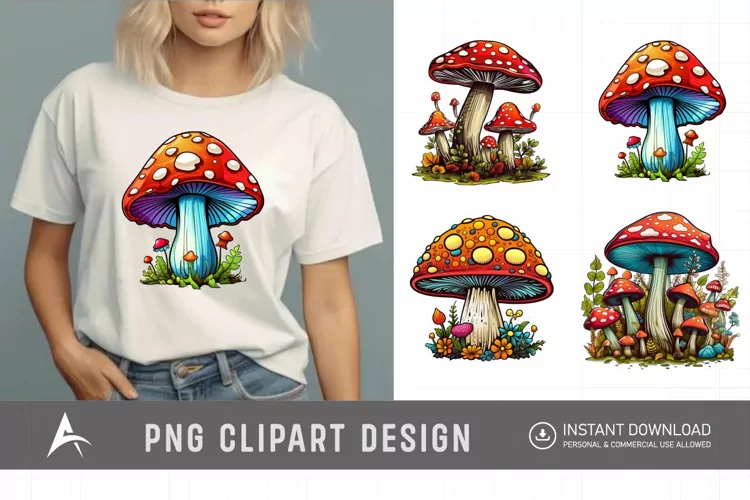 Watercolor Mushroom Clipart