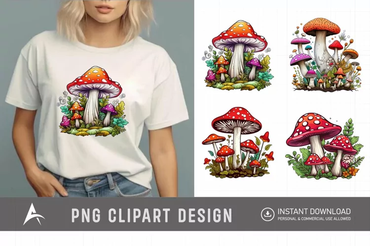 Watercolor Mushroom Clipart