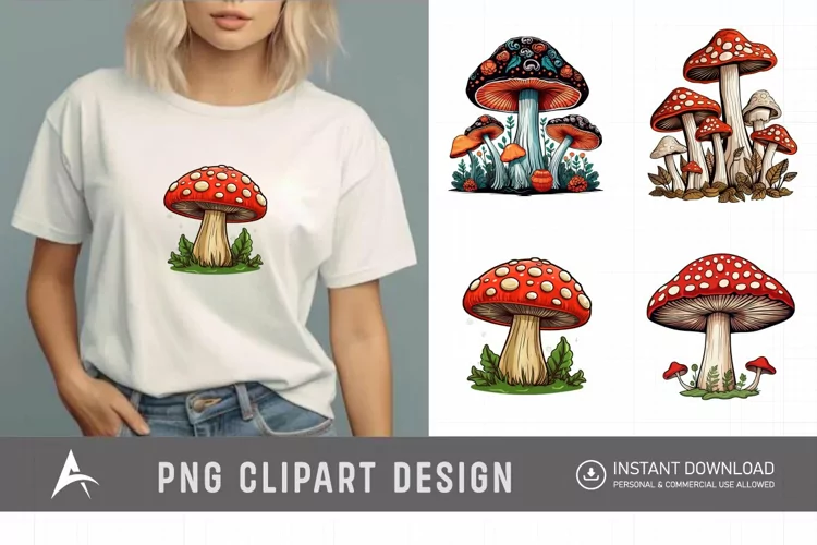 Watercolor Mushroom Clipart