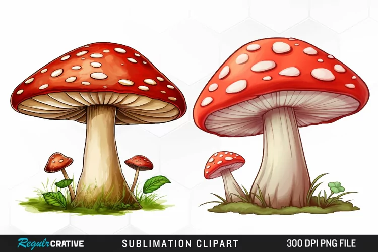 Watercolor Mushroom Clipart