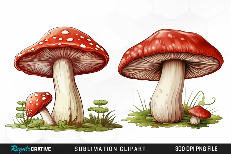Watercolor Mushroom Clipart