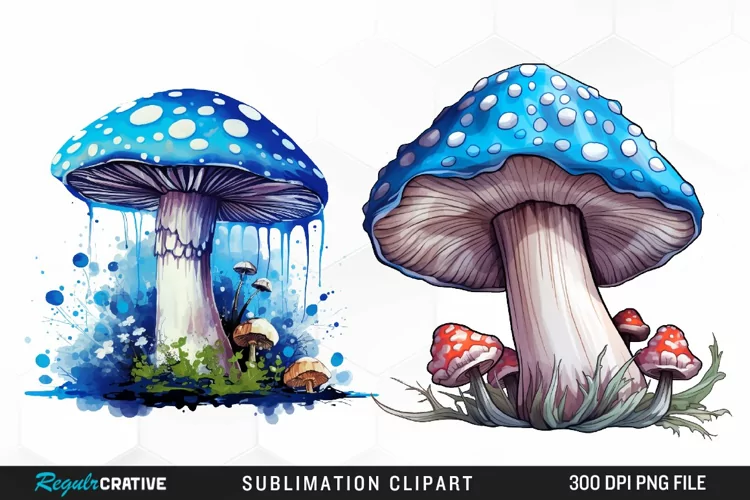 Watercolor Mushroom Clipart