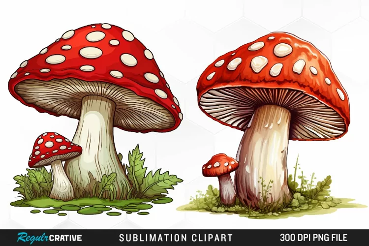 Watercolor Mushroom Clipart