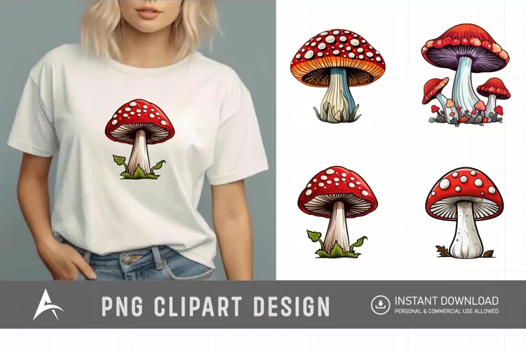 Watercolor Mushroom Clipart