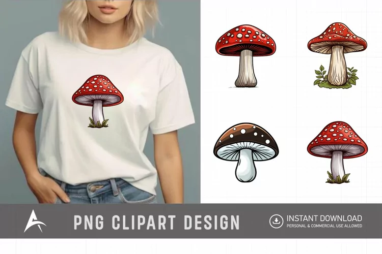 Watercolor Mushroom Clipart