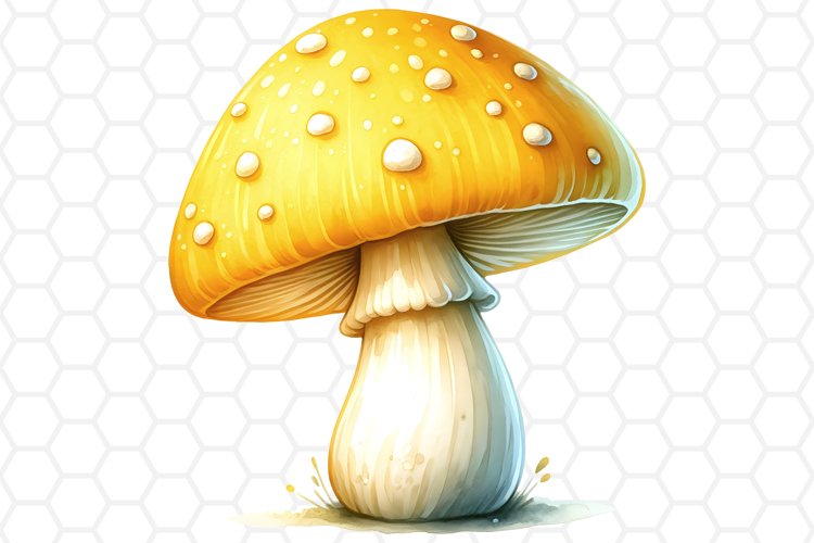 Watercolor Mushroom Clipart, Sublimation PNG