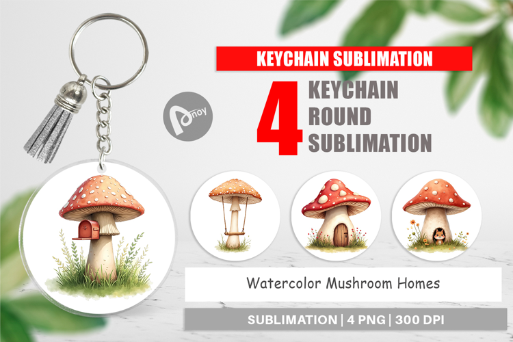 Keychain Mushroom Homes
