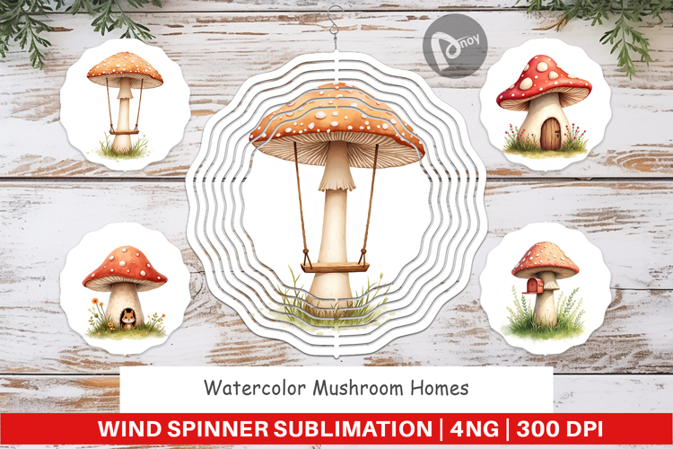 Wind Spinner Mushroom Homes