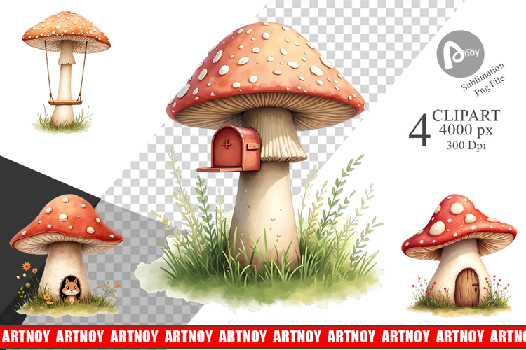 Clipart Mushroom Homes