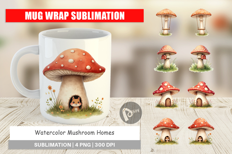 Mug Wrap Mushroom Homes