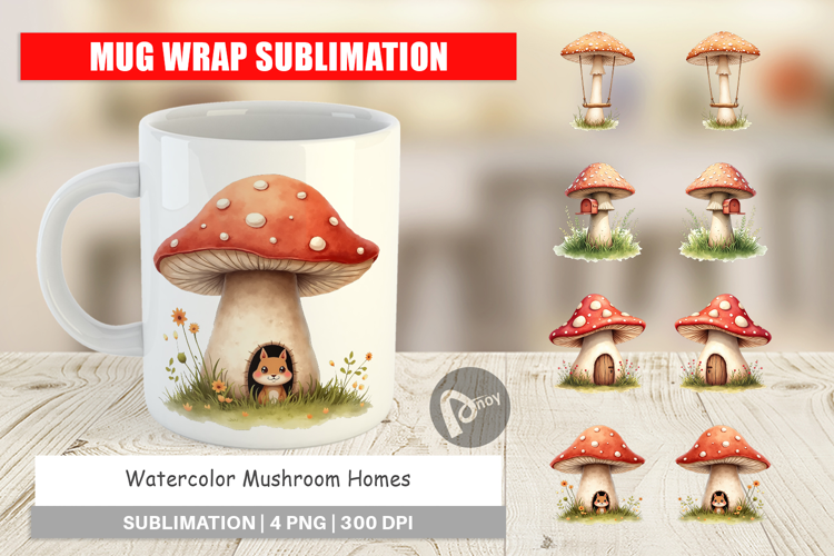 Mug Wrap Mushroom Homes