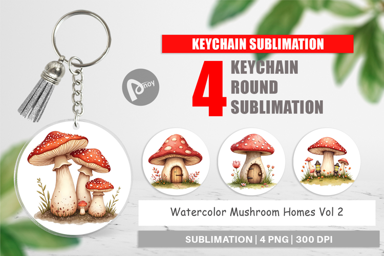 Keychain Mushroom Homes