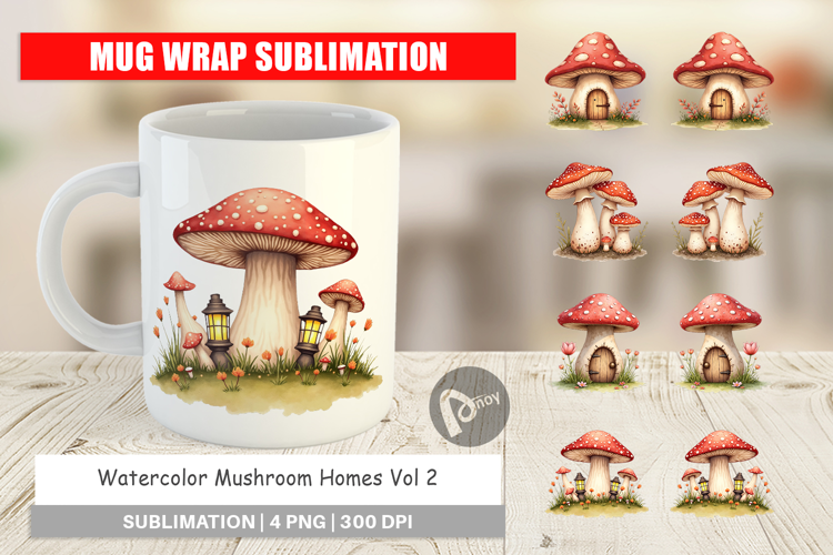 Mug Wrap Mushroom Homes