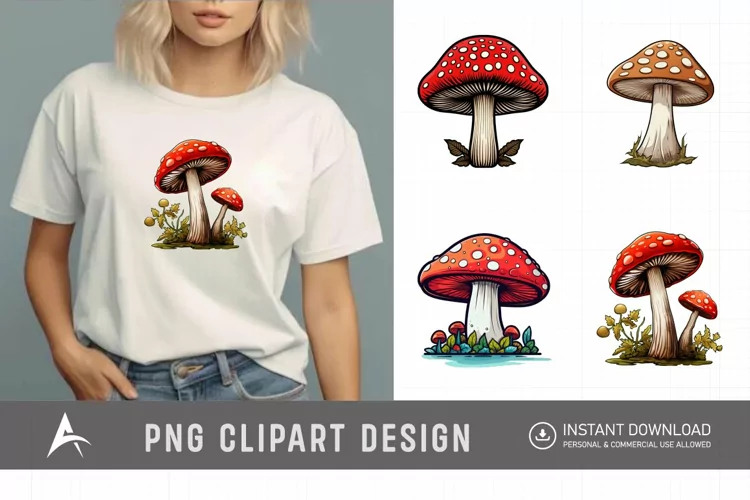 Watercolor Mushroom Clipart