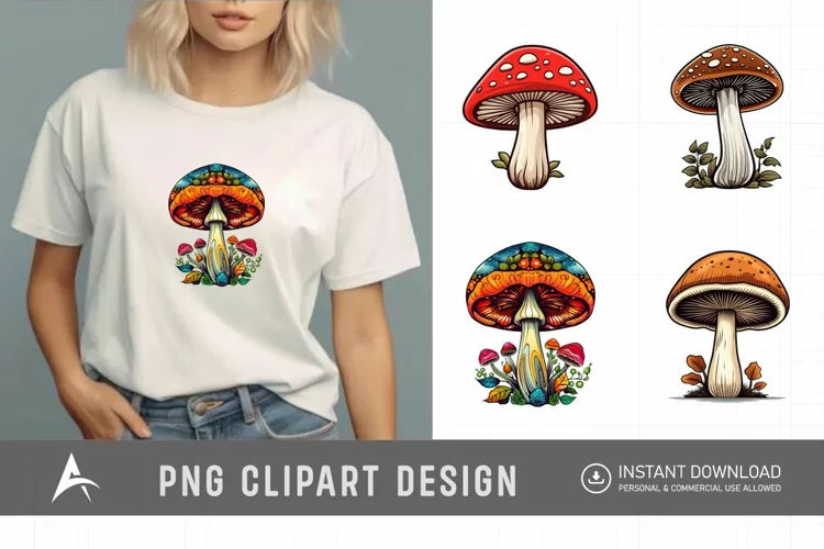 Watercolor Mushroom Clipart