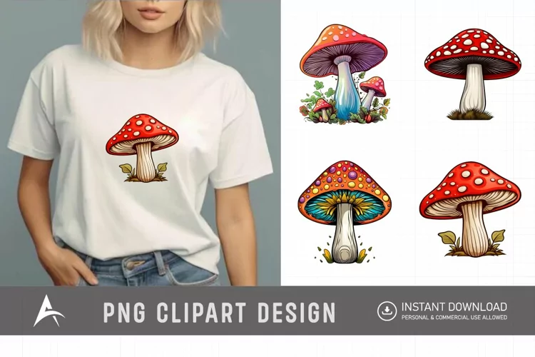 Watercolor Mushroom Clipart