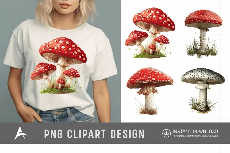 Watercolor Mushrooms Clipart