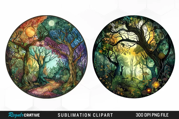 Watercolor Mystical Forest Exquisite Clipart
