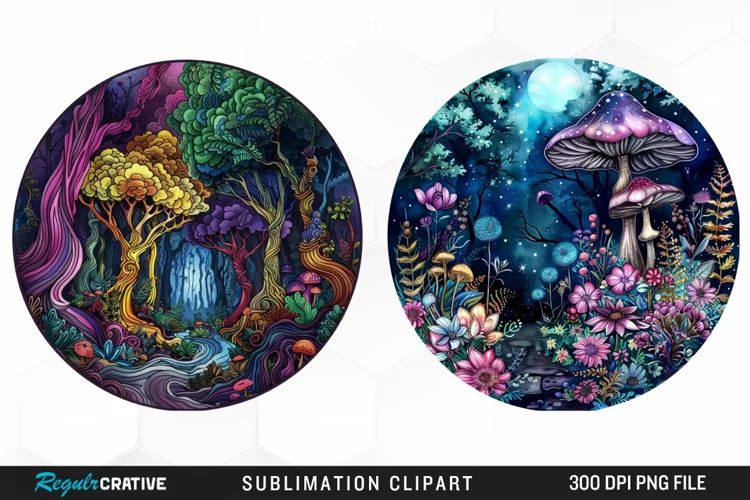 Watercolor Mystical Forest Exquisite Clipart