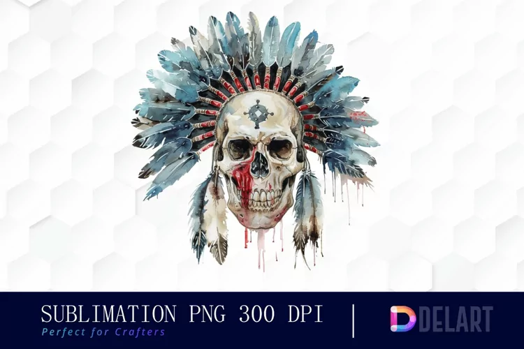 Native American Skull Graphics Clipart