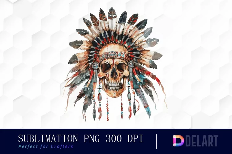 Native American Skull Design Clipart