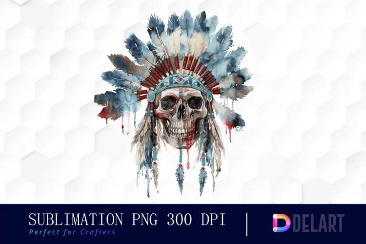 Native American Skull Design Clipart