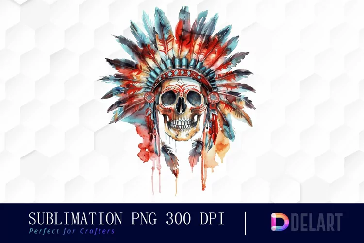 Native American Skull Design Clipart