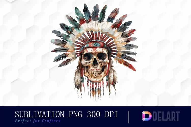 Native American Skull Design Clipart