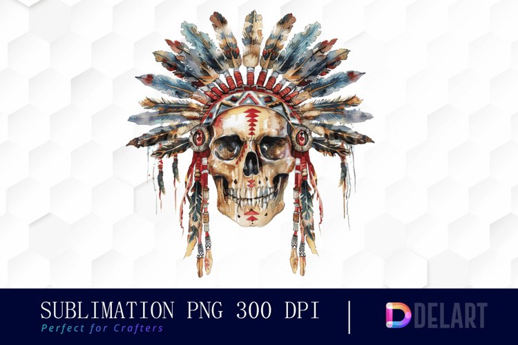 Native American Skull Design Clipart
