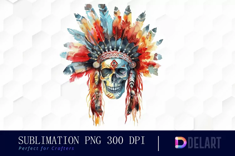 Native American Skull Graphics Clipart