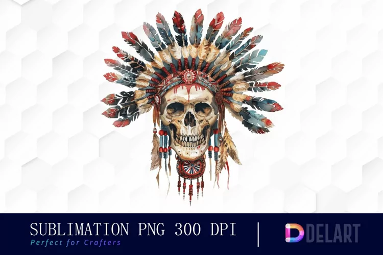 Native American Skull Design Clipart
