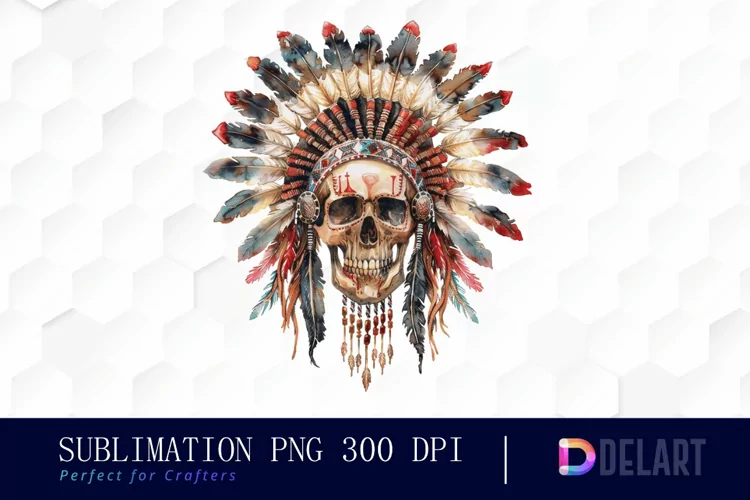 Native American Skull Design Clipart