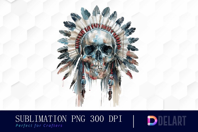 Native American Skull Graphics Clipart