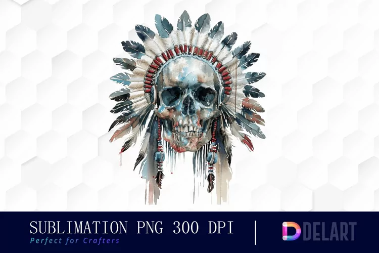Native American Skull Graphics Clipart