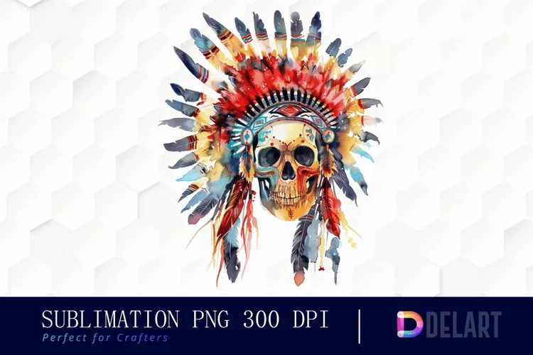 Native American Skull Design Clipart