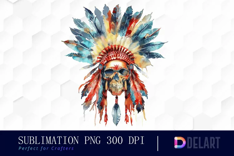 Native American Skull Graphics Clipart
