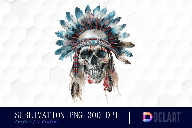 Native American Skull Design Clipart