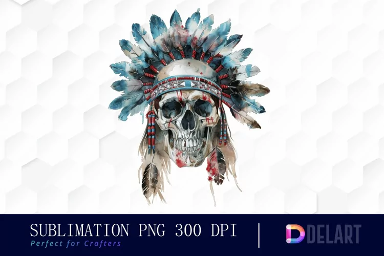 Native American Skull Design Clipart