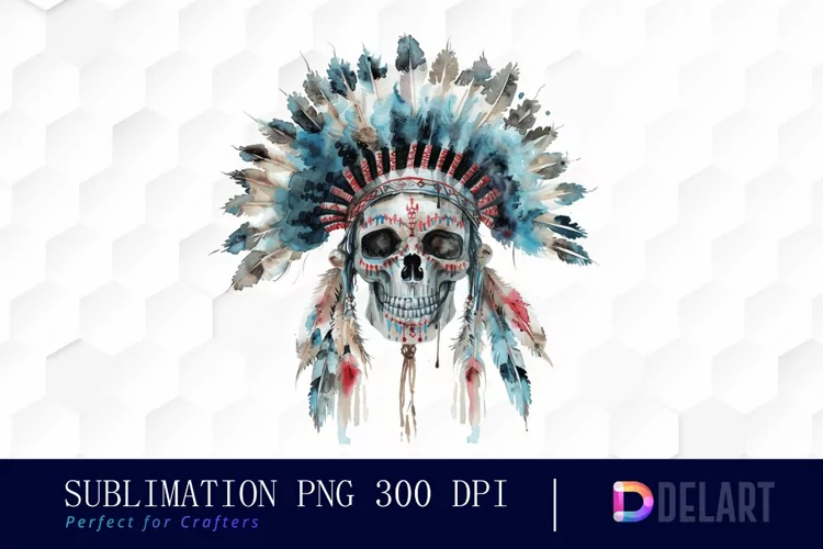Native American Skull Graphics Clipart