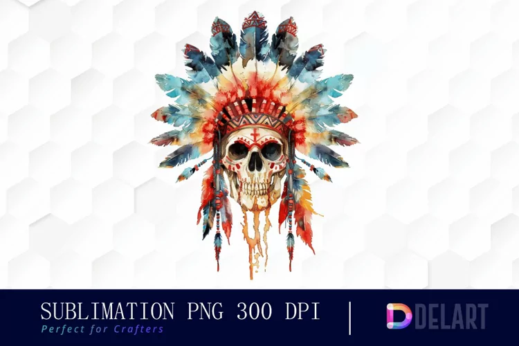 Native American Skull Graphics Clipart